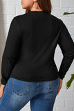 hulianfu Casual Solid Asymmetrical O Neck Plus Size Tops
