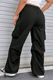 hulianfu Casual Street Solid Pocket Plus Size