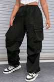 hulianfu Casual Street Solid Pocket Plus Size