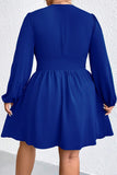 hulianfu Sexy Solid Fold V Neck Waist Skirt Plus Size Dresses