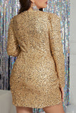 hulianfu Sexy Solid Sequins V Neck A Line Plus Size Dresses