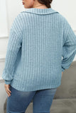 hulianfu Casual Solid Basic V Neck Plus Size Tops