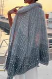 hulianfu Casual Celebrities Elegant Sequins Turndown Collar Sweaters(3 Colors)