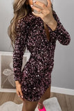 hulianfu Sexy Vintage Solid Sequins Frenulum Backless O Neck Dresses
