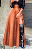 hulianfu Black Undeniable High Split Skirt