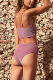 hulianfu Women's Split Bright Silk Bikini