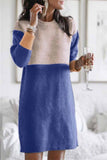 hulianfu hulianfu Loose Round Neck Paneled Mini Dress(5 Colors)