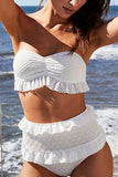 hulianfu Lace Mesh High Waist Bikini Swimwear(3 Colors)