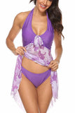hulianfu Printed Bandage Cute Two-piece Swimsuit