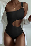 hulianfu One-Shoulder Sexy Leaky Waist One-Piece Swimsuit