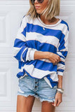 hulianfu Loose Round Neck Striped T-shirt