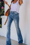 hulianfu Women Jeans Mid Rise Fitted Denim Pants