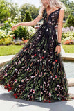hulianfu Deep V Neck Sexy Maxi Dress