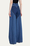 hulianfu Metal Decor Twist Knot Patchwork Feminine Cutout Jeans