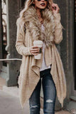 hulianfu hulianfu Fur Collar Cardigan Plush Trench Coat