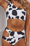 hulianfu Two-Piece Cow Pattern Digital Printing Split Swimsuit
