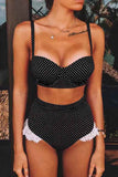 hulianfu High Waist Polka Dot  Red Swimsuit