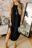 hulianfu hulianfu Loose Sexy Solid Color Sling Midi Dress