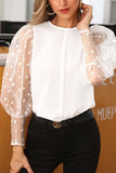 hulianfu Lantern Sleeve Chiffon Shirt