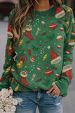 hulianfu hulianfu Printed Round Neck Long Sleeves Tops