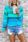 hulianfu hulianfu Rainbow Striped Multicolor Thin Tops(5 Colors)