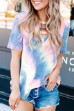 hulianfu Short-sleeve Loose Tie-dye Tops