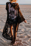 hulianfu Sheer Shawl Beach Swimwear Cover-up
