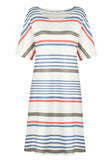 hulianfu hulianfu Printed O-neck Striped Midi Dress