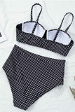 hulianfu High Waist Polka Dot  Red Swimsuit