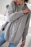 hulianfu Turtleneck Loose Knitted Pullover Jumper Sweater(3 Colors)