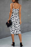 hulianfu hulianfu V Neck Print Dress With Belts(4 Colors)