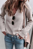 hulianfu hulianfu Sexy Fashion V-neck Knitted Sweater(5 Colors)