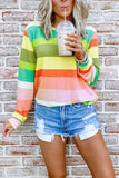 hulianfu hulianfu Rainbow Striped Multicolor Thin Tops(5 Colors)