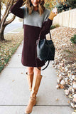 hulianfu hulianfu Loose Round Neck Paneled Mini Dress(5 Colors)