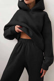 hulianfu hulianfu Two-Piece Solid Color Casual Hooded Sweater（4 colors）