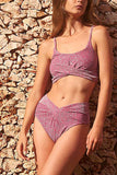 hulianfu Women's Split Bright Silk Bikini