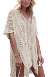 hulianfu Hollow Knitted Sunscreen Swimwear Cover-up(4 colors)