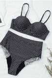 hulianfu High Waist Polka Dot  Red Swimsuit