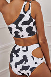 hulianfu Two-Piece Cow Pattern Digital Printing Split Swimsuit