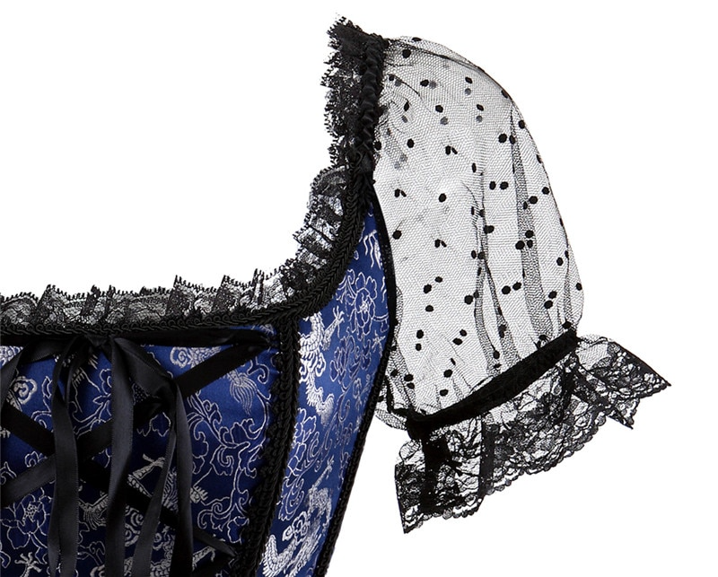 hulianfu Summer Shirts Women Steampunk Lace Patchwork Tops Short Sleeves Stand Collar Tops Vintage Party Cocktail Gothic Retro Blouse New