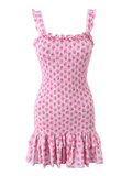 High Quality  Holiday Summer Strap Sleeveless Elegant Women Ruffled A-line Mini Dress