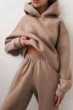 hulianfu hulianfu Two-Piece Solid Color Casual Hooded Sweater（4 colors）