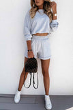 hulianfu hulianfu Round Neck Long Sleeve Solid Color Tie-Dye Two-Piece Suit Tops
