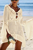 hulianfu Hollow Knitted Beach Cover-up(4 Colors)