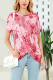 hulianfu Round Neck Tie-Dye T-Shirt