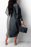 Hit Color On-trend Oversize Single Breasted Midi Dress