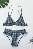 hulianfu Plaid Split Swimsuit