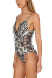 hulianfu Mesh Splicing Lace Swimwear