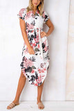hulianfu hulianfu Trendy Printed Asymmetrical Midi Dress(4 colors)