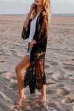 hulianfu Sheer Shawl Beach Swimwear Cover-up